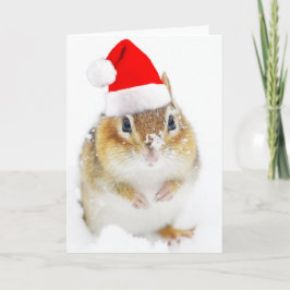 Snowy Sankt Chipmunk Feiertagskarte