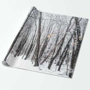 Snowy Scene in Woodland Michigan Geschenkpapier