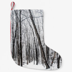 Snowy Scene in Woodland Michigan Kleiner Weihnachtsstrumpf