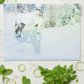 Snowy Scene Küchentuch (Gefaltet)