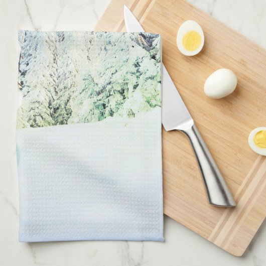 Snowy Scene Küchentuch (Viertel Falte)