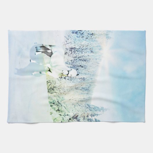 Snowy Scene Küchentuch (Horizontal)