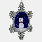 Snowy Schneeflocken Zinn-Ornament (Links)