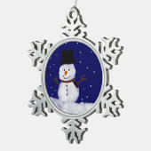 Snowy Schneeflocken Zinn-Ornament (Rechts)