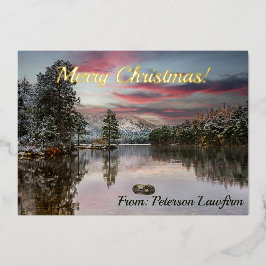 Snowy Scott Landscape Foil Holiday Card Folien Feiertagskarte