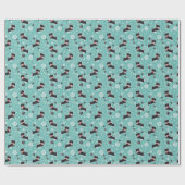 Snowy Scottie Dog Christmas Pattern Geschenkpapier (Flach)