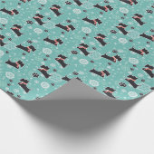 Snowy Scottie Dog Christmas Pattern Geschenkpapier (Ecke)