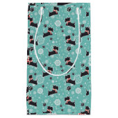 Snowy Scottie Dog Christmas Pattern Kleine Geschenktüte (Vorderseite)