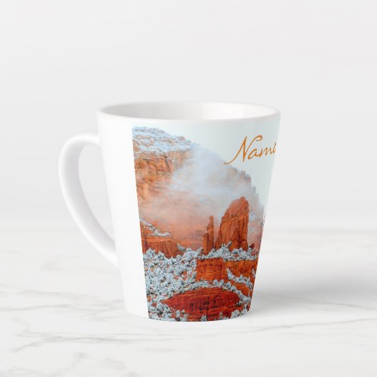 Snowy Sedona Rock Thunder_Cove Milchtasse (Linke Ecke)