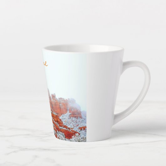 Snowy Sedona Rock Thunder_Cove Milchtasse (Rechts)