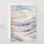 Snowy Serenity: Individuell gestaltetes Winterwund Einladung (Rückseite)