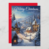 Snowy Serenity Village II: Weihnachtskarte Feiertagskarte (Vorne/Hinten)