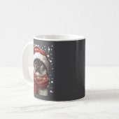 Snowy Siamese Cat With Snow Santa Hat Winter Chris Kaffeetasse (Vorderseite Links)