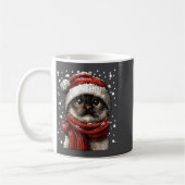 Snowy Siamese Cat With Snow Santa Hat Winter Chris Kaffeetasse (Links)