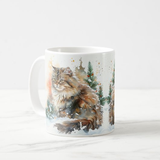 Snowy Siberian Cat Tasse (Vorderseite Links)
