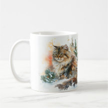 Snowy Siberian Cat Tasse