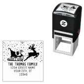 Snowy Sleigh & Reindeer Weihnachtsname Anschrift Permastempel (Beispiel)