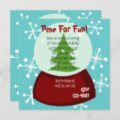 Snowy Snow-Globe Einladung (Vorne/Hinten)