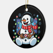 Snowy Snowman Gamer Keramik Ornament (Links)
