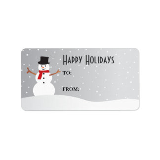 Snowy Snowman Geschenketikett Adressaufkleber