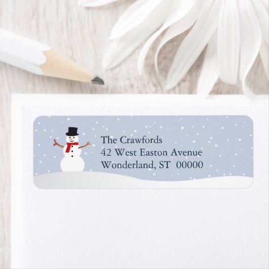 Snowy Snowman Return Address Label (Insitu)