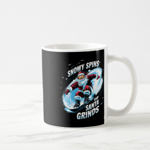 Snowy Spins Santa Grinds Snowboarder Weihnachtsfes Kaffeetasse