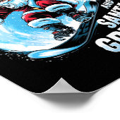 Snowy Spins Santa Grinds Snowboarder Weihnachtsfes Poster (Ecke)