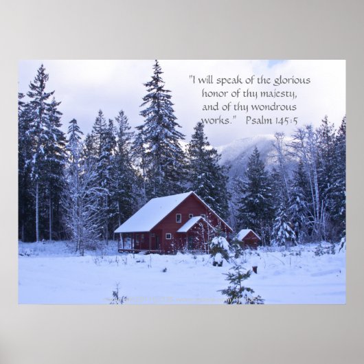 Snowy Splendor Print w/Scripting Verse Poster (Vorne)