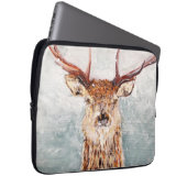 Snowy Stag Malerei von MirandaPA - Laptop-Sieb Laptopschutzhülle (Vorne Rechts)