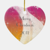 Snowy Star Ribbon (pink & gelb) anpassen Keramikornament (Hinten)