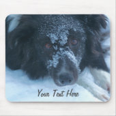 Snowy stellte Grenzcollie-niedlichen Hund Mousepad (Vorne)