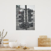 Snowy Stoplight Poster (Küche)
