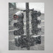 Snowy Stoplight Poster (Vorne)