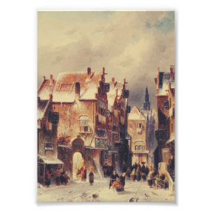 Snowy Street in Haarlem von Charles Leickert Fotodruck