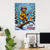 Snowy Strums: Bären's Winter Ballad Poster (Heimbüro)