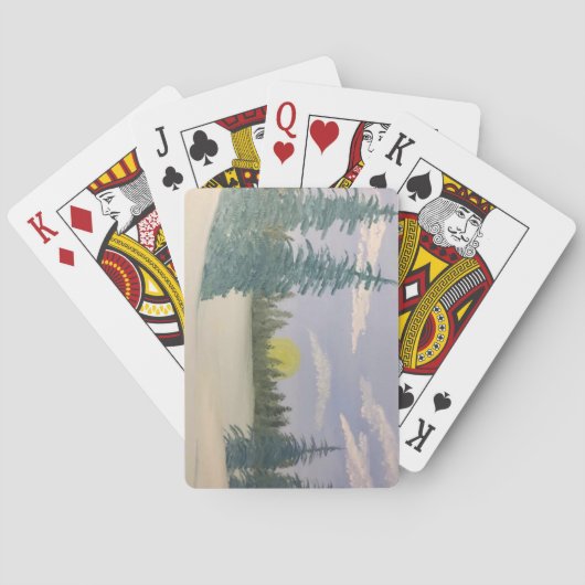 Snowy Sunrise Playing Cards Spielkarten (Rückseite)