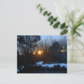 Snowy Sunrise Postkarte (Stehend Vorderseite)