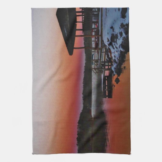 Snowy Sunset am Arrowhad-See Handtuch (Vertikal)