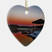 Snowy Sunset am Arrowhad-See Keramik Ornament (Rechts)