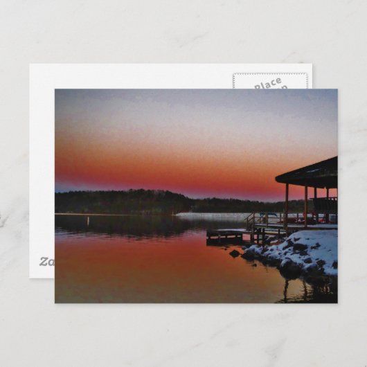 Snowy Sunset am Arrowhad-See Postkarte (Vorne/Hinten)