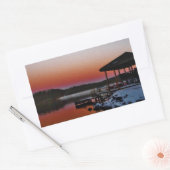 Snowy Sunset am Arrowhad-See Rechteckiger Aufkleber (Umschlag)