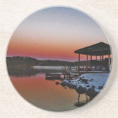 Snowy Sunset am Arrowhad-See Sandstein Untersetzer (Vorne)