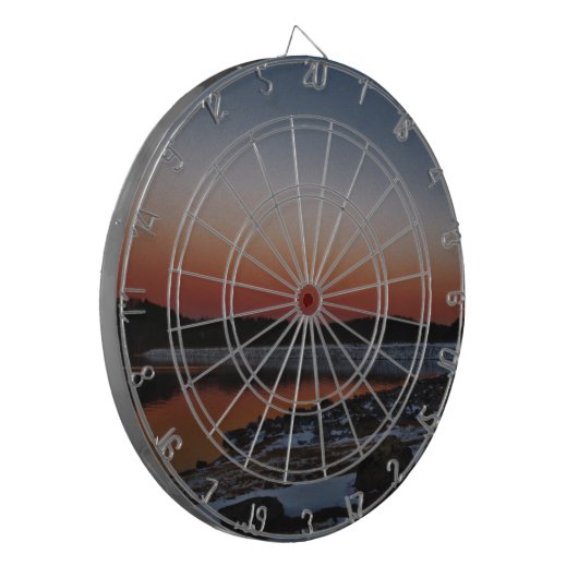 Snowy Sunset am Arrowhead See Dartscheibe (Vorderseite Links)