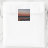 Snowy Sunset am Arrowhead See Quadratischer Aufkleber (Tasche)