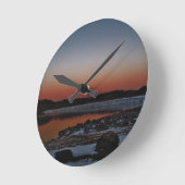 Snowy Sunset am Arrowhead See Runde Wanduhr (Winkel)