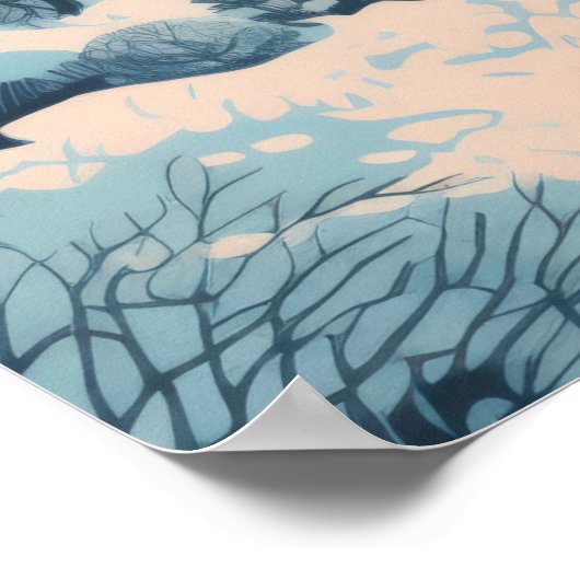 Snowy Sunset Serenity Poster (Ecke)