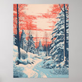 Snowy Sunset Serenity Poster (Vorne)