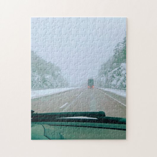 Snowy Swedish Road Trip Puzzle (Vertikal)