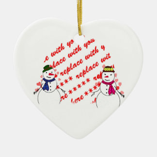Snowy Sweethearts Foto Frame Keramik Ornament