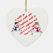 Snowy Sweethearts Foto Frame Keramik Ornament (Hinten)